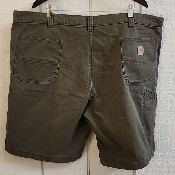CARHARTT Men's Rugged Flex Relaxed Fit Canvas Work Shorts Faded Gray Cotton - Picture 2 of 11